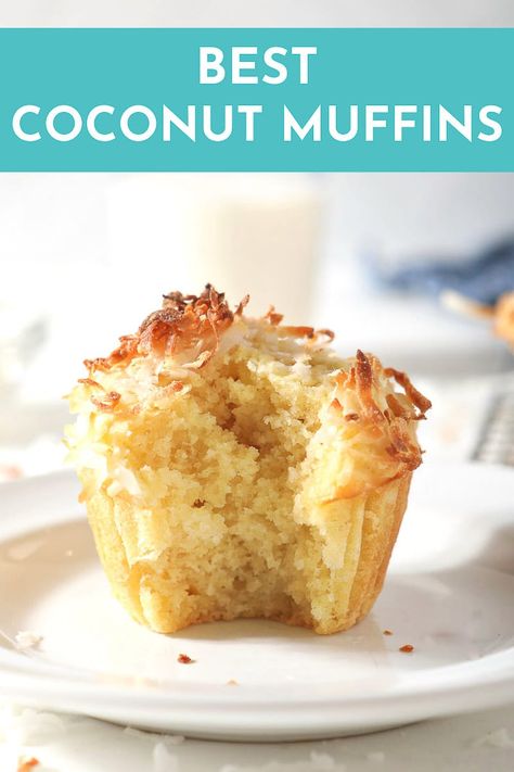 Muffins Small Batch, Coconut Muffin Recipes, Fluffy Muffins, Batch Baking, Small Batch Baking, Coconut Muffins, Cream Cheese Muffins, Dessert For Two, Lemon Coconut