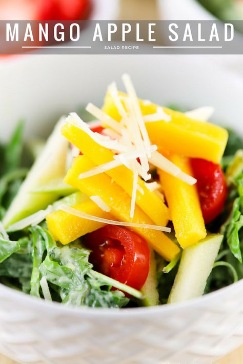 With summer just around the corner, light, no-bake meals are the perfect lunch or dinner. Our mango apple salad is filled with important nutrients, fresh mango, Honeycrisp apples, Parmesan Reggiano, and tons of fresh arugula drizzled with Honey Avocado   Thyme salad dressing. Bake Meals, Honey Avocado, Parmesan Reggiano, Corner Light, Honeycrisp Apples, Apple Salad, Summer Cooking, Perfect Lunch, Arugula