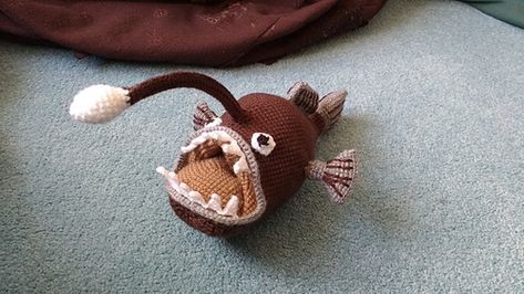 Ravelry: Angler Fish pattern by Vanessa Mooncie Fish Crochet, Crochet Animal Amigurumi, Crochet Terms, Fish Pattern, Angler Fish, Fish Patterns, Crochet Animals, Crochet Toys, Crochet Amigurumi