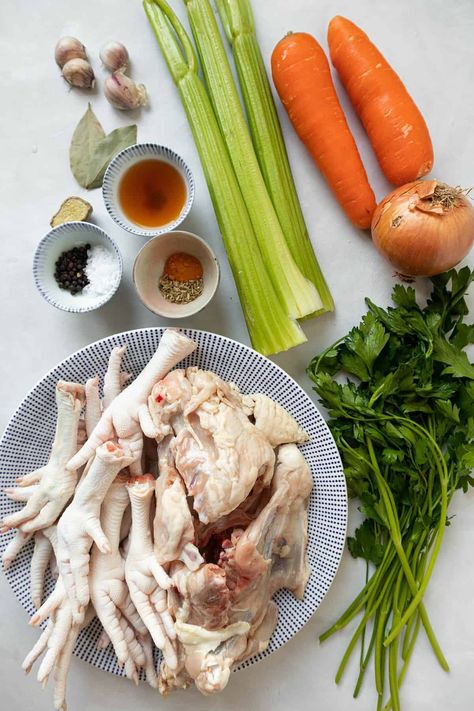 Healing Chicken Bone Broth Recipe (Gut-Healing) Chicken Collagen Soup, Collagen Rich Recipes, Sipping Bone Broth Recipes, Chicken Bone Broth Recipe Crock Pots, Asthma Diet For Adults, Asian Bone Broth, Bone Broth Recipe Chicken, Chicken Bone Broth Benefits, High Protein Bone Broth