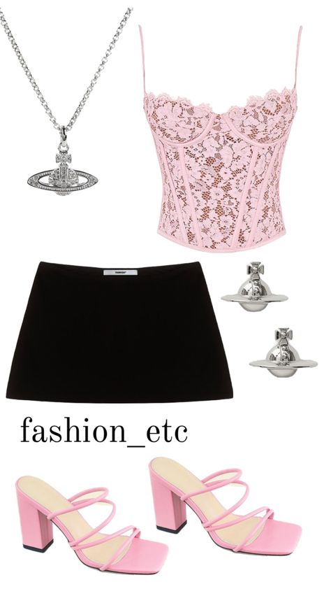 Cute Valentines Day Outfits Aesthetic, Girly Polyvore Outfits, Pink Concert Outfits, Birthday Looks Outfit, Pink And Gold Outfit, Party Outfit Aesthetic, Birthday Outfit Pink, 2000s Fashion Outfits, Really Cute Outfits