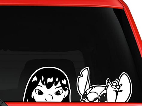 Stitch Car Decal, Disney Characters Lilo, Funny Vinyl Decals, Decal For Car, Skyline Design, Window Stickers, Amazing Cars, Car Wallpapers, Christmas Wallpaper