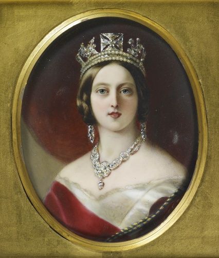 Queen Victoria (1819-1901) | Royal Collection Trust wearing the George IV diadem Victorian Miniatures, Young Queen Victoria, Era Victoria, Harewood House, Queen Victoria Family, Queen Victoria Prince Albert, Victoria Prince, Royal Collection Trust, Royal Portraits