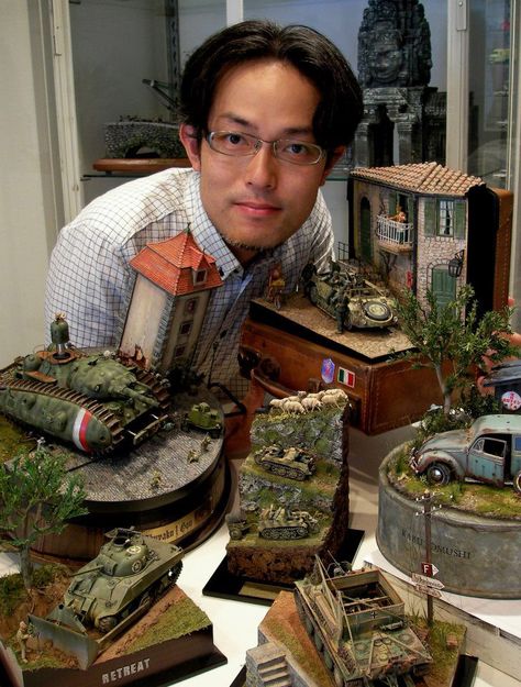 satoshi_araki Underground Bunker, Military Modelling, Military Diorama, Army Vehicles, Miniature Model, Toy Soldiers, Japanese Artists, Art Model, Model Making