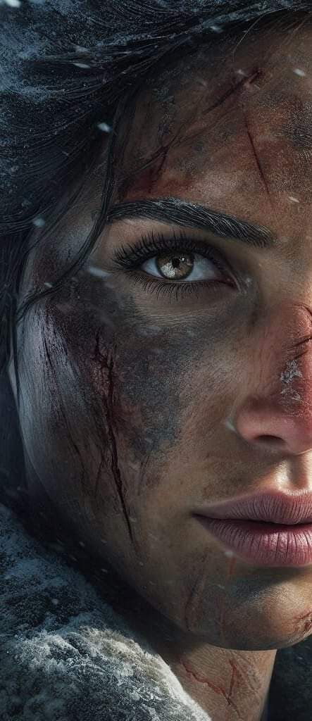 Lara Croft Hair Down, Kayla + Core + Aesthetic, Kayla Core, Lara Croft Wallpaper, Tomb Raider Art, Laura Croft, Rise Of The Tomb Raider, Face References, Games Characters