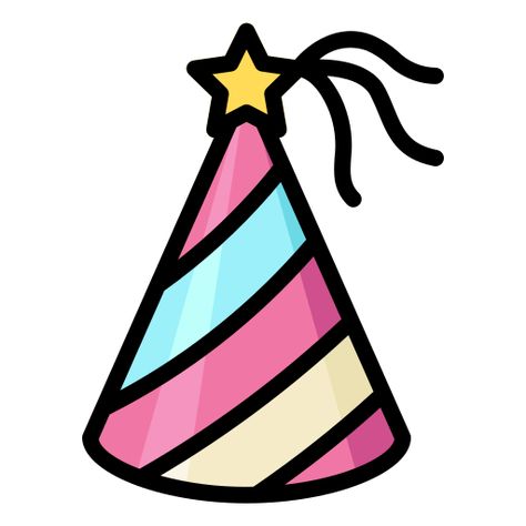 Party Hat Clipart, Birthday Hat Png, Icon Party, Party Icon, Hat Vector, Rainbow Birthday Party, Birthday Party Hats, Birthday Hat, Rainbow Birthday