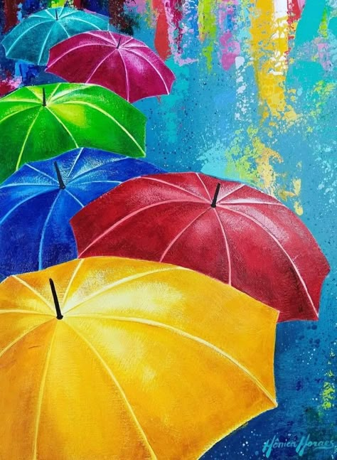 Canvas Painting Projects, Umbrella Painting, Wood Wall Art Diy, Umbrella Art, Pastel Sec, Canvas Painting Designs, Beauty Art Drawings, Art Painting Gallery, Indian Art Paintings