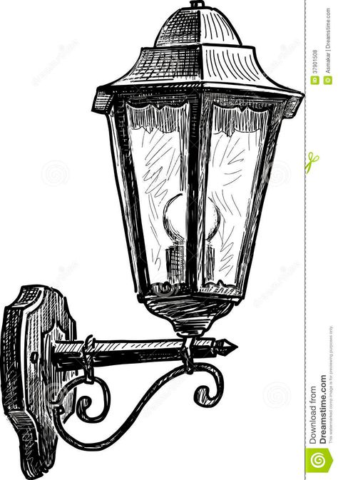 Vintage street lamp stock vector. Illustration of lantern - 37901508 Vintage Street Lamp Drawing, Street Lamp Drawing, Lamp Design Drawing, Vintage Street Lamp, Lamp Sketch, Lamp Drawing, Lantern Drawing, Lamp Tattoo, Draw Tutorial