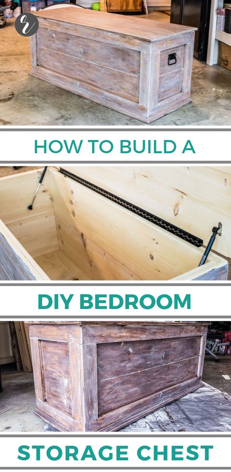 Diy Storage Chest, Storage For Blankets, Bedroom Storage Chest, Diy Bedroom Storage, Diy Storage Cabinets, Family Diy, Outdoor Furniture Cushions, Diy Home Furniture, Diy Bedroom