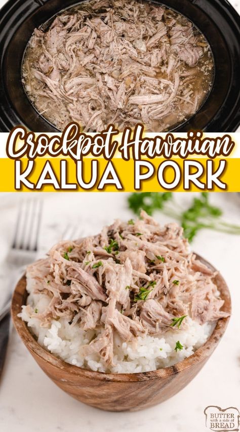 Kalua Pork Crockpot, Hawaiian Kalua Pork, Pork Roast Crock Pot Recipes, Boneless Pork Roast, Crockpot Pork Loin, Crockpot Pork Roast, Pot Roast Crock Pot Recipes, Pork Crockpot Recipes, Kalua Pork