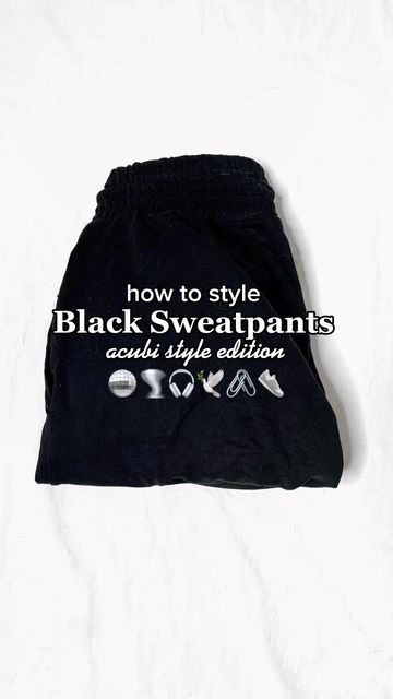 Cute Outfits With Black Sweatpants, Outfit With Black Sweatpants, Things To Wear With Sweatpants, What To Wear With Black Sweatpants, How To Style Black Sweatpants, Outfit Ideas With Sweatpants, Sweatpants Outfit Summer, Sweatpants Outfit Aesthetic, Outfit Ideas Sweatpants