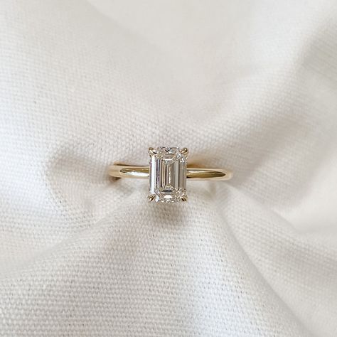 Baguette, Emerald Cut Solitaire Engagement Ring, Emerald Cut Solitaire, Custom Made Engagement Rings, Dream Wedding Ring, Emerald Cut Engagement Ring, Cute Engagement Rings, Future Engagement Rings, Emerald Cut Engagement