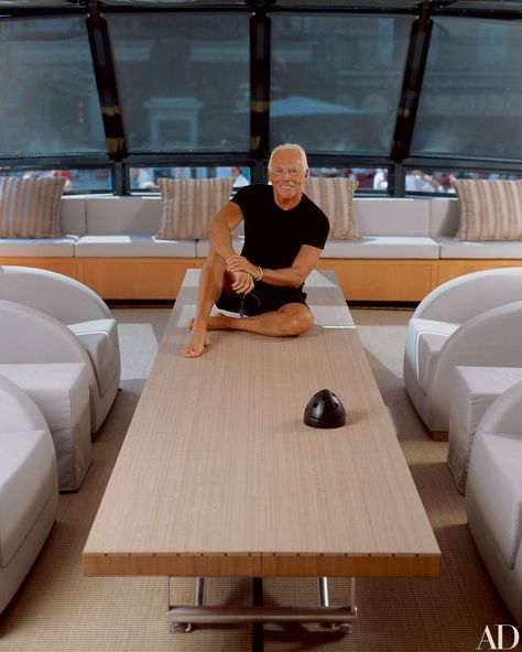 Step Aboard Giorgio Armani‘s Sleekly Elegant Yacht Photos | Architectural Digest Armani Home, Luxury Yacht Interior, Luxury Toys, Yacht Interior Design, Yacht Interior, Elegant Sofa, Boats Luxury, Yacht Boat, Super Yachts