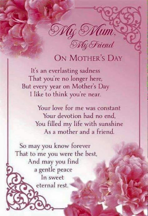 Missing Mom on Mother's Day :'( Mothers In Heaven Quotes, Mothers Day Poem, Miss You Mum, Mother's Day In Heaven, Mom In Heaven Quotes, Heaven Poems, Mother In Heaven, I Miss My Mom, Miss Mom