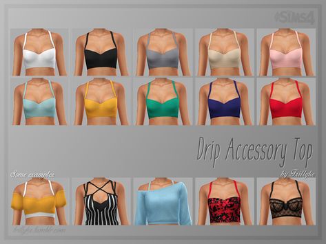 Trillyke - Drip Accessory Top Cc Shopping, Sporty Crop Top, Cc Furniture, Nude Tops, Sims 4 Mm Cc, Sims 4 Teen, Sims 4 Mm, Sims 4 Downloads, Sims Four