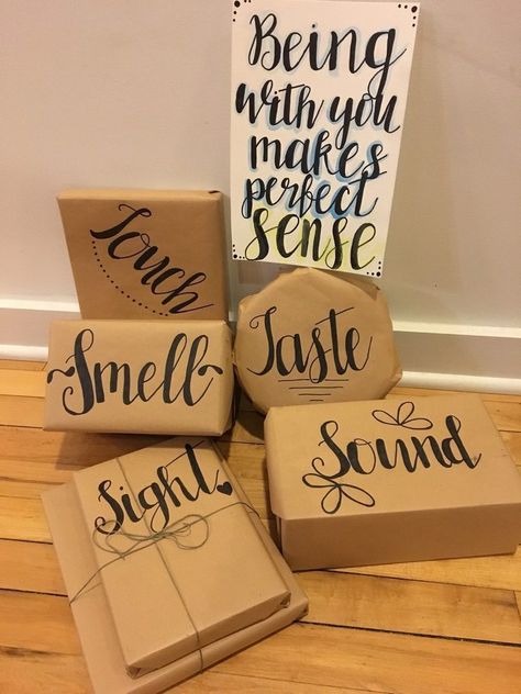 5 Senses Gift For Boyfriend, Valentijnsdag Diy, Joululahjat Diy, 5 Senses Gift, Selamat Hari Valentine, Hadiah Valentine, Romantic Christmas Gifts, Presente Diy, Anniversaire Diy