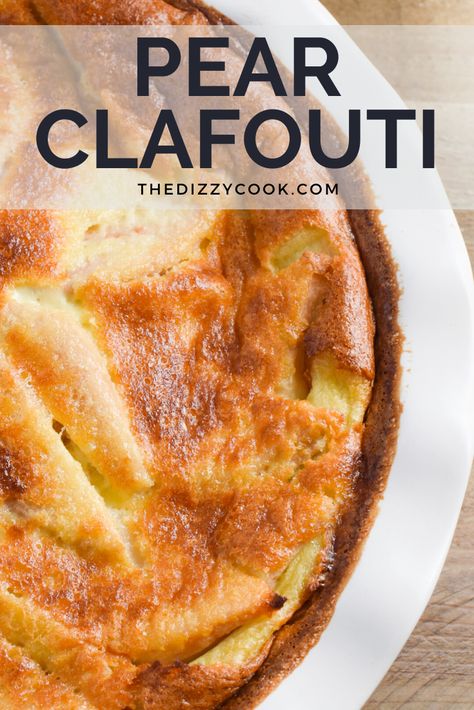 Pear Cloufuti, Pear Deserts Easy, Pear And Cheese Pie, Pear Creme Brulee, Custard Pear Pie Recipe, Recipes With Pears Desserts, Pear Kuchen Recipe, What To Do With Asian Pears, Gf Pear Recipes