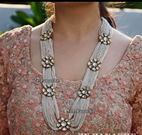 Kundan Polki Necklace, Sabyasachi Designer, Polki Necklace Set, Bollywood Bridal, Diamond Star Necklace, Rani Haar, Kundan Jewellery Set, Royal Party, Pearl Necklace Designs