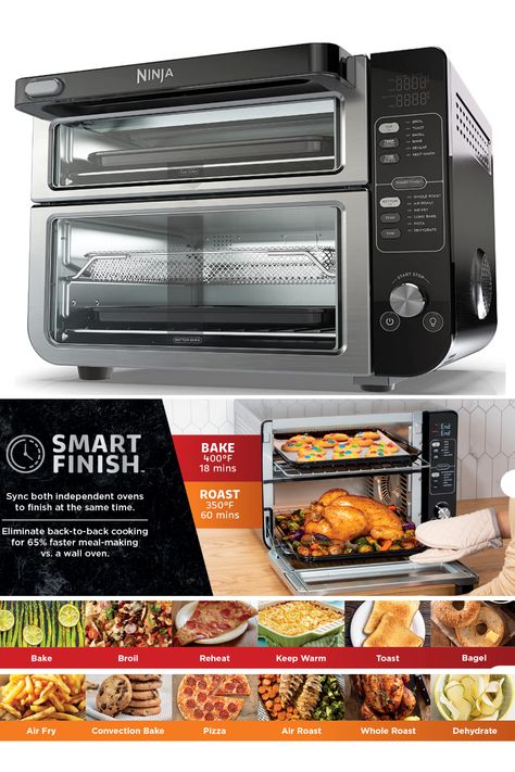 Ninja Double Oven Recipes, Air Fry Pizza, Ninja Oven, Air Fryer Toaster Oven, Spiral Vegetable Slicer, Countertop Oven, Pan Meals, Food Chopper, Oven Recipes