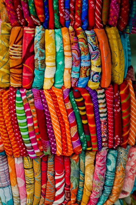 https://flic.kr/p/bK9PQa | Pick a sari, any sari. | Sari shops upon sari shops stacked wall to wall like this...how does anyone ever decide? Patchwork, Sari Shop, Fabric Rainbow, Indian Colours, India Colors, Indian Inspired, Indian Textiles, Indian Fabric, Indian Summer