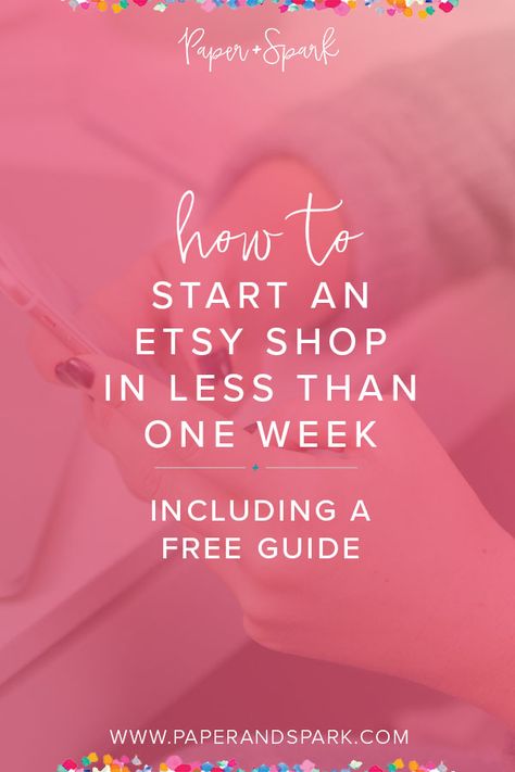 One of the things that can hold us back from getting started is time – we never feel like we have enough of it. Starting an Etsy shop might feel overwhelming, but by breaking your launch into manageable chunks you can have a shop up and running in just a few days!  I’m going to walk you through exactly how to start an Etsy shop in less than a week without throwing things together, but guide you to create a shop with a strong foundation. Foundation, Start An Etsy Shop, Free Guide, Business Ideas, Cell Phone, To Start, Neon Signs, Etsy Shop, Shop My