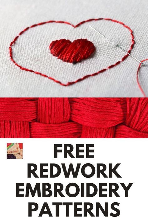 Redwork Patterns Free, Red Work Embroidery Patterns Free, Redwork Embroidery Patterns Free, Hand Embroidery Designs Free, Embroidery Patterns Vintage Free, Free Christmas Embroidery Patterns, Red Work Embroidery, Vintage Embroidery Designs, Primitive Embroidery Patterns