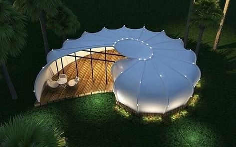 Mediterranean Hotel, Geodesic Tent, Therapy Space, Arch Inspiration, Hippie Bedroom Decor, Church Building Design, Event Venue Spaces, Mobile House, Architecture Design Process