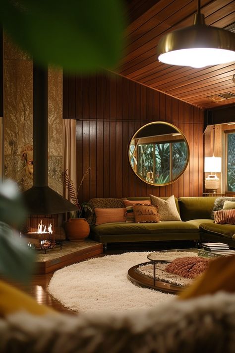 70s Inspired Living Room, 70s Living Room, 70s Interior Design, Living Room Aesthetics, 70s House, 70s Interior, Mid Century Modern Interior Design, Room Aesthetics, 70s Home