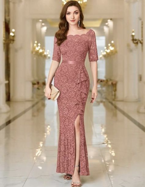 Long Elegant Dresses Classy Gowns, Dress Brokat Modern Fashion, Dress Brokat Modern Bridesmaid, Dress Brokat Modern Simple, Model Dress Brokat Modern, Simple Elegant Dresses, Dress Brokat Modern, Model Dress Kebaya, Gaun Koktail