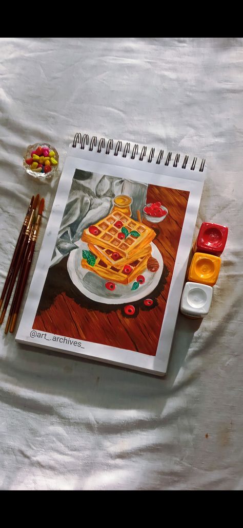 Waffle Art Archive, Waffles, Acrylic Painting, Quick Saves