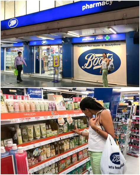 54 Drugstore skincare and makeup brands and products to shop for at Boots & Watsons in Bangkok Thailand Skincare Products, Thai Makeup Products, Thai Skincare, Boots Skincare, Boots Makeup, Bangkok Shopping, Hair Dye Shampoo, Health Spa, Drugstore Skincare