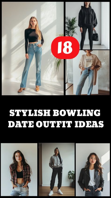 Compilation of stylish outfit ideas for a bowling date, featuring casual and trendy clothing styles. Date Night Bowling Outfit Winter, Fall Bowling Outfit, Bingo Outfit Ideas, Bowling Date Outfit Ideas, Bowling Date Outfit Winter, Bowling Outfit Winter, Bowling Alley Outfit, Bowling Outfit Aesthetic, Mini Skirt With Sneakers