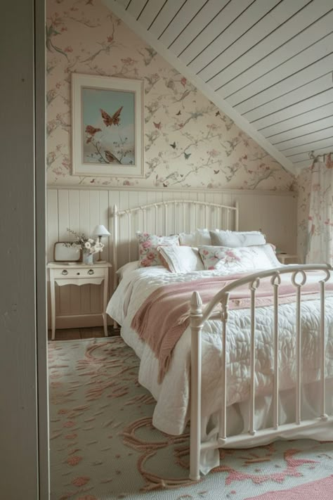 Girly Interior, French Cottagecore, Room Decor Styles, Butterfly Bedroom, Themed Wallpapers, Girls Rooms, Cottage Charm, Natural Element, Cottage Bedroom