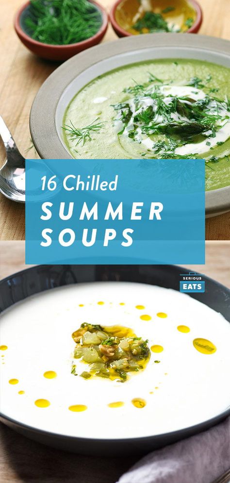 Korean Noodle Soup, Chilled Soup Recipes, Summer Squash Soup, Lettuce Soup, Soups To Make, Summer Soup Recipes, Cold Soup Recipes, Gazpacho Recipe, Chilled Soup