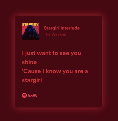 song lyrics lyrics theweeknd songlyrics spotify starboy stargirl lanadelrey lana aesthetic abel abeltesfaye xotwod Stargirl Starboy Aesthetic, Stargirl And Starboy Aesthetic, Red Stargirl Aesthetic, Stargirl Aesthetic Red, Music Star Aesthetic, Starboy Spotify Lyrics, One Of The Girls Lyrics, Stargirl Interlude Lyrics, Stargirl Aesthetic Icons