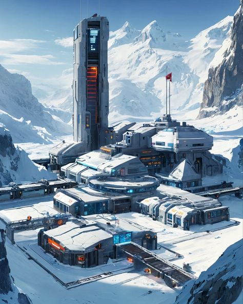 Exploring the futuristic space station in the heart of the icy glacier! ❄️🚀 #space #station #glacier #futuristic #explore #technology #firestation #policestation #hospital #trainstation #militarybase #aiart Sci Fi Hospital, Phone Wallpaper Space, Space Engineers Game, Futuristic Space Station, Futuristic Hospital, Space Station Art, Sci Fi Space Station, Wallpaper S, Sci Fi Building