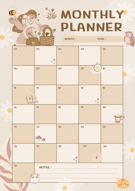 Montgly planner 2024 #weeklymealplannertemplate digitalplannerfreebie #customplanner Study Planner Printable Free, Planner Monthly Layout, Digital Planner Ideas, Weekly Meal Planner Template, Free Printable Calendar Templates, Aesthetic Planner, Study Planner Printable, Print Planner, Printable Calendar Template