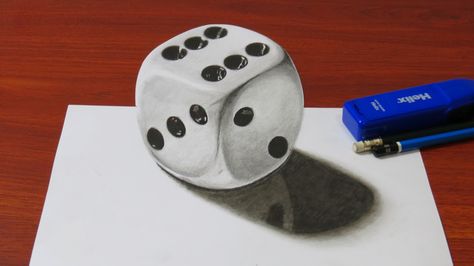 C4d Art, 3d Dice, 3d Drawing Techniques, School Wallpaper, 3d Pencil Drawings, Drawing Realistic, Illusion Drawings, Drawing Tutorials For Beginners, 3d Art Drawing