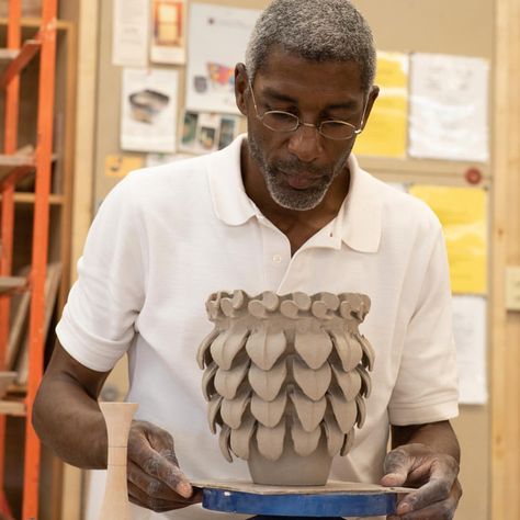 Pinching demos from @penlandschool  #deeperclay #pinchpots #pinchedporcelain #nosubtractionoraddition #findingoneswaywithclay #pukipinching… No Aesthetic, Pinch Pots, Leaf Shapes, Coils, An Artist, Blending, Nature