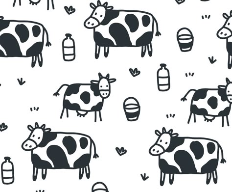 Small Cow Drawing, Cute Cow Art Drawing, Cute Cow Design, Cute Cow Wallpaper Cartoon, Cow Doodle Easy, Cow Print Tattoo, Cow Illustration Cute, Cow Art Cute, Cows Cartoon