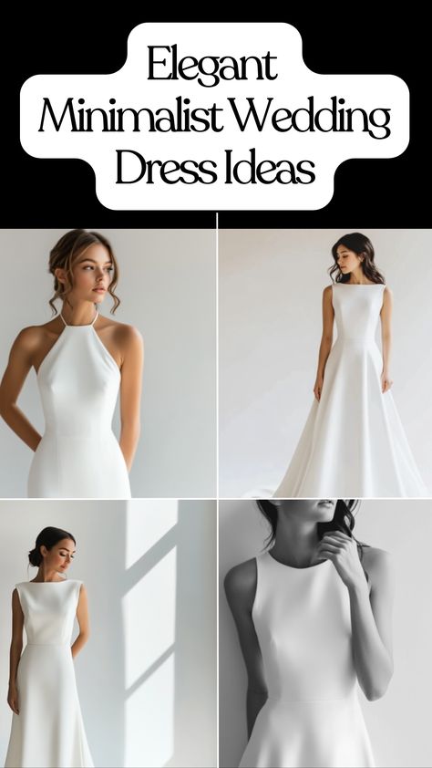 Elegant minimalist wedding dress with sleek silhouette and clean lines, perfect for a modern bride seeking a timeless look. Minimalist Wedding Ball Gown, Clean Elegant Wedding Dress, Wedding Dresses Timeless Elegant, Classy Simple Wedding Dress, Elegant Timeless Wedding Dress, Simple Timeless Wedding Dress, Modern Wedding Dress Minimalist, Minimalist Bride Dress, Wedding Dress Sleek