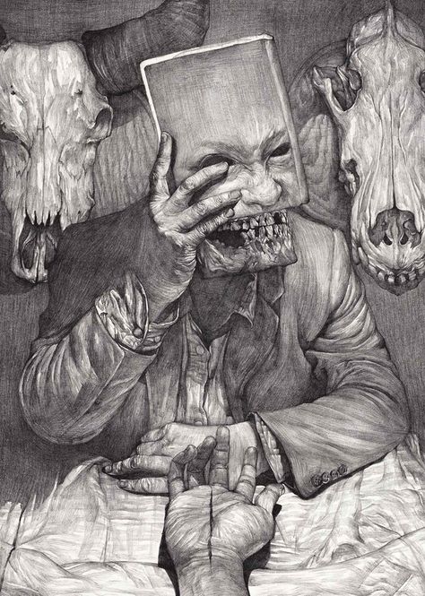 The Narrative Drawings of So PineNut | Hi-Fructose Magazine 다크 판타지, Occult Art, Dark Art Drawings, Scary Art, Arte Inspo, Creepy Art, Weird Art, Skull Art, A Drawing