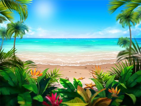 Island Cartoon Background, Moana Beach Background, Beach Game Background, Moana Background Landscape, Tropical Background Landscape, Tropical Background Aesthetic, Hawaiian Background Wallpapers, Moana Landscape, Beach Background Landscape