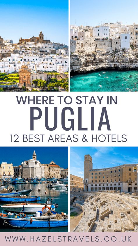 The 12 Best Places to Stay in Puglia, Italy: Towns & Hotels. - Hazel's Travels Puglia Italy Beach, Puglia Aesthetic, Sicily Trip, Southern Italy Travel, Italy Tourist Attractions, Port Town, Italy Beaches, Waterfront Restaurant, Italy Travel Tips