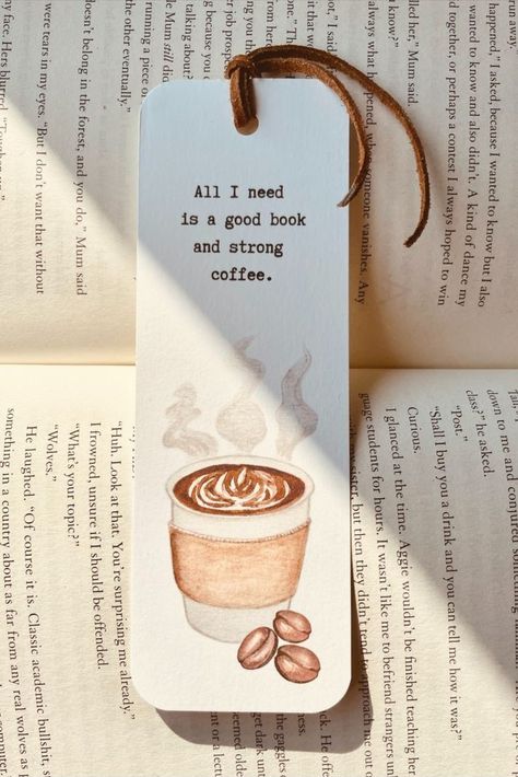 Coffee Bookmarks Diy, Self Made Bookmarks, Bookmarkers Ideas, Bookmark Tassel Diy, Bookmark Design Art, Creative Bookmarks Art, Diy Bookmarks Creative, Bookmarks Handmade Creative, Unique Bookmarks Handmade