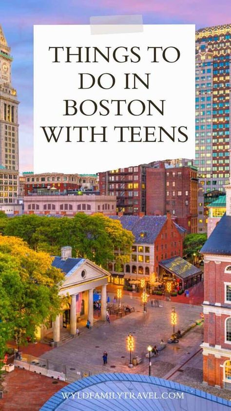 Welcome to Boston, a city bursting with vibrant culture and rich history. We have your back if you're organizing a family vacation. Discover 32 amazing things to do in Boston with your teenagers with the help of our thorough guide, making sure that everyone has a good time. Your program will be jam-packed with interesting activities that appeal to a variety of interests, from instructive museums to exhilarating outdoor adventures. | wyldfamilytravel.com Boston Things To Do In Summer, Things To Do In Boston With Kids, Boston Must See Things To Do, Things To Do In Boston, Boston Itinerary With Kids, Boston With Teens, Must See In Boston, Exploring Boston, Boston With Kids