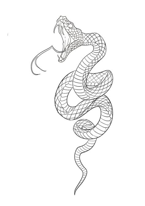 Snake Outline, Dragon Tattoo Drawing, Japanese Snake Tattoo, Cobra Tattoo, Half Sleeve Tattoos Drawings, Snake Drawing, Snake Tattoo Design, Gothic Tattoo, Tattoo Stencil Outline