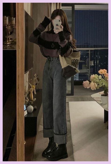 Korean Outfit Inspo Casual, Korean Outfit Ideas Street Styles, Kpop Winter Fashion, Outfit Coreen, Tall Fashion For Women, Korean Street Wear Women, Korean Outfits Street Styles, Korean Casual Outfits Street Styles, Korean Fashion Street Style