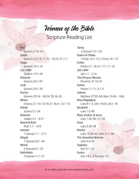 30-day Women of the Bible Scripture Study - Kaylene Yoder Bible Reading For Women, Women Of God Bible Study, Bible Study For Women Spiritual Growth, 30 Day Devotional For Women, Women Of Faith Bible Study, Woman’s Bible Study, Women’s Bible Study Group Ideas, Women Of The Bible Art, Women Bible Study Ideas