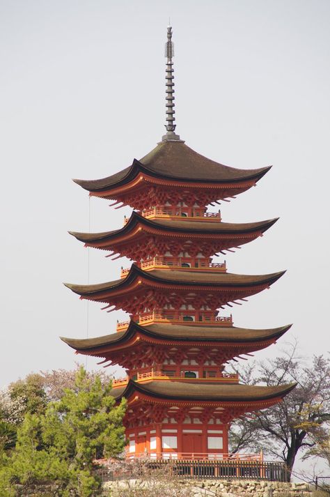 Pagoda in Miyajima by ~rufy73 on deviantART Japanese Flower Tattoo, Ancient Chinese Architecture, Japanese Pagoda, Traditional Japanese Architecture, Japanese Shrine, Japan Architecture, Building Photography, Japanese Temple, Asian Architecture